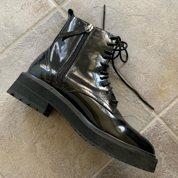 Princess Polly (Faux) Leather Boots Lace Up with Zipper - Picture 2 of 2